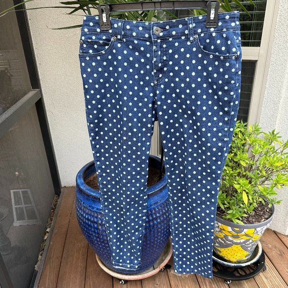 Chico's Denim - CHICO's Platinum Denim Polka Dot Jeans - Small
